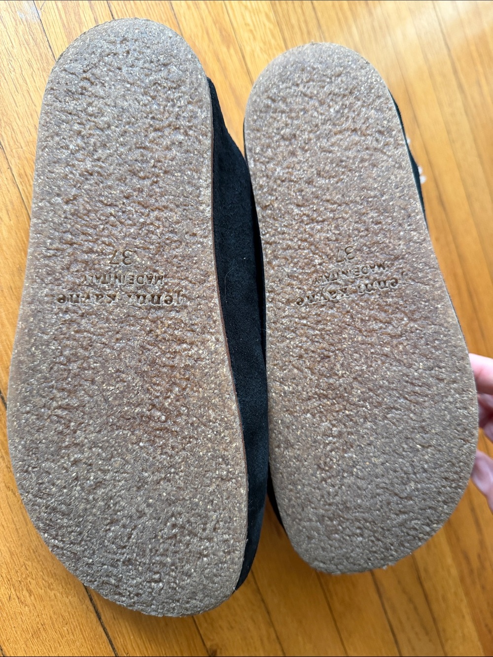 Jenni Kayne Shearling-Lined Black Suede Moc Clogs - Size EU 37 / US 7 - Picture 7 of 11